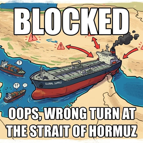 Tanker blocking strait meme